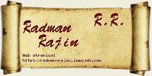Radman Rajin vizit kartica